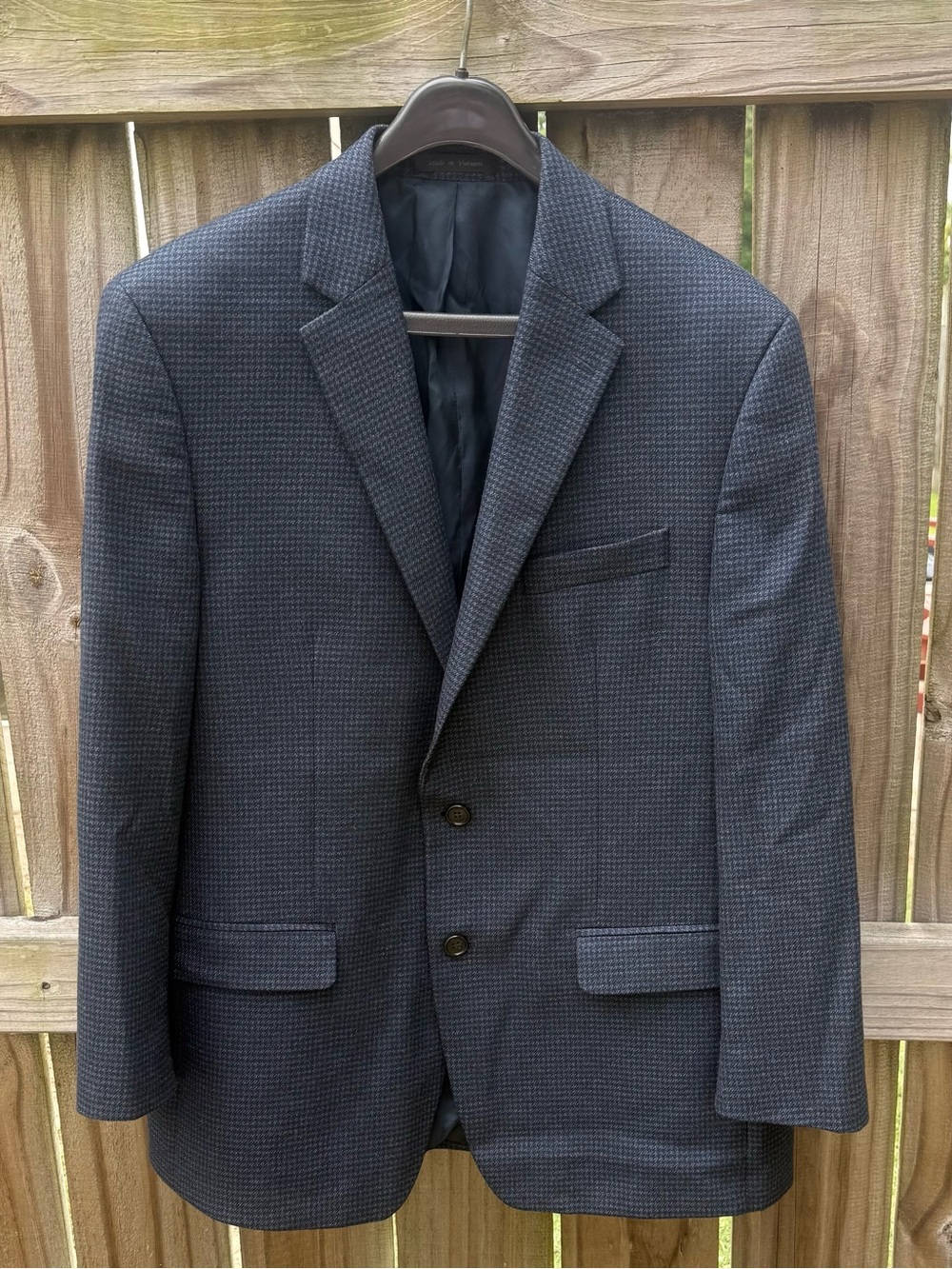 Lauren Ralph Lauren 42R Navy & Gray Micro-Check Herringbone Sport Coat Preppy